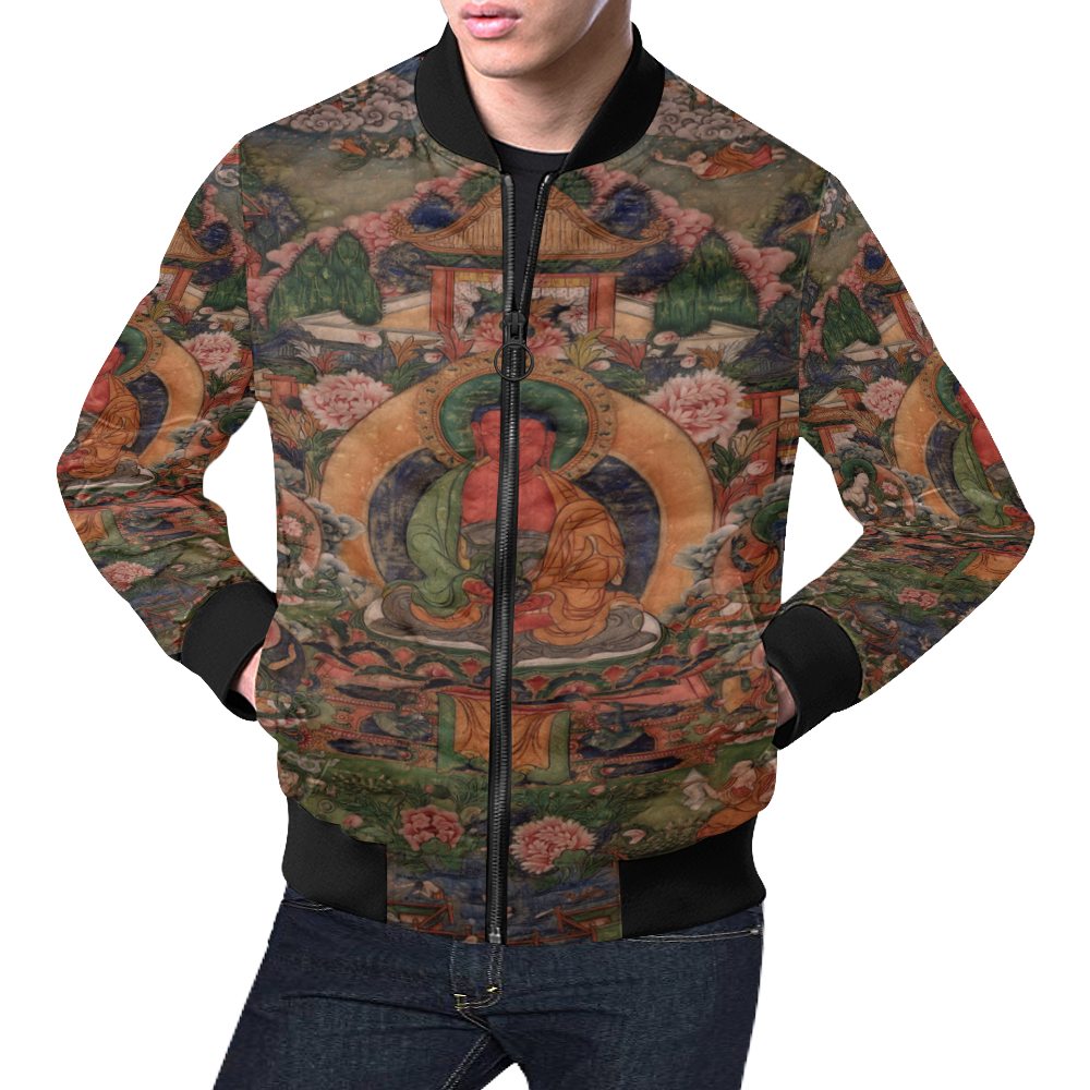 Buddha Amitabha in His Pure Land of Suvakti All Over Print Bomber Jacket for Men (Model H19)