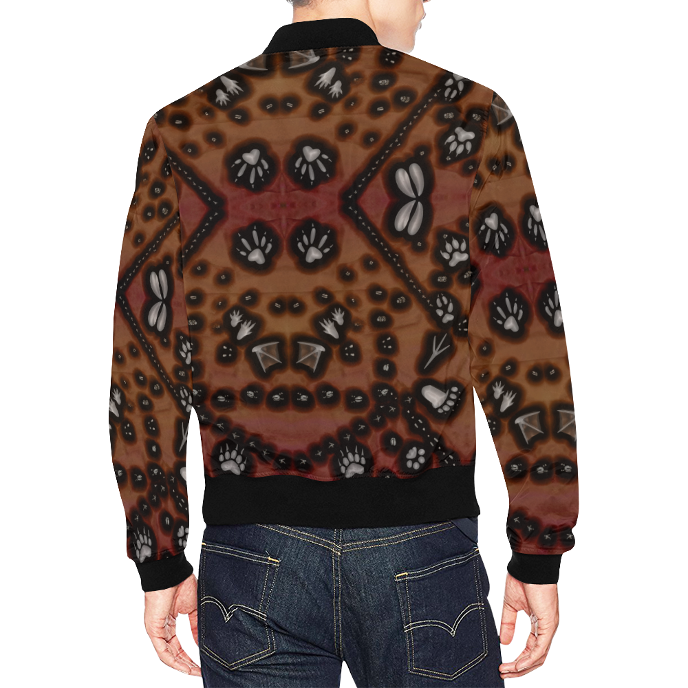 Footprints from several animals All Over Print Bomber Jacket for Men (Model H19)