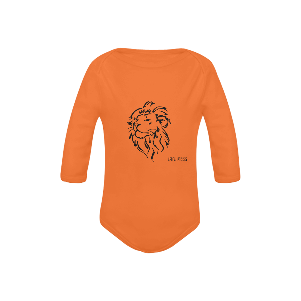 Lion-Head-orange baby Baby Powder Organic Long Sleeve One Piece (Model T27)