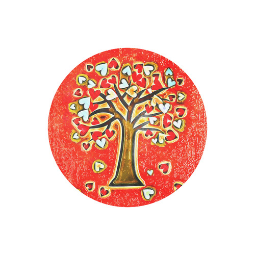 Watercolor Love Tree Round Mousepad