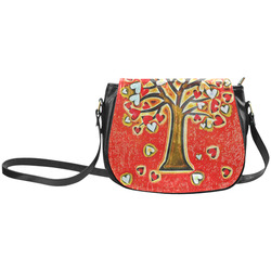 Watercolor Love Tree Classic Saddle Bag/Large (Model 1648)