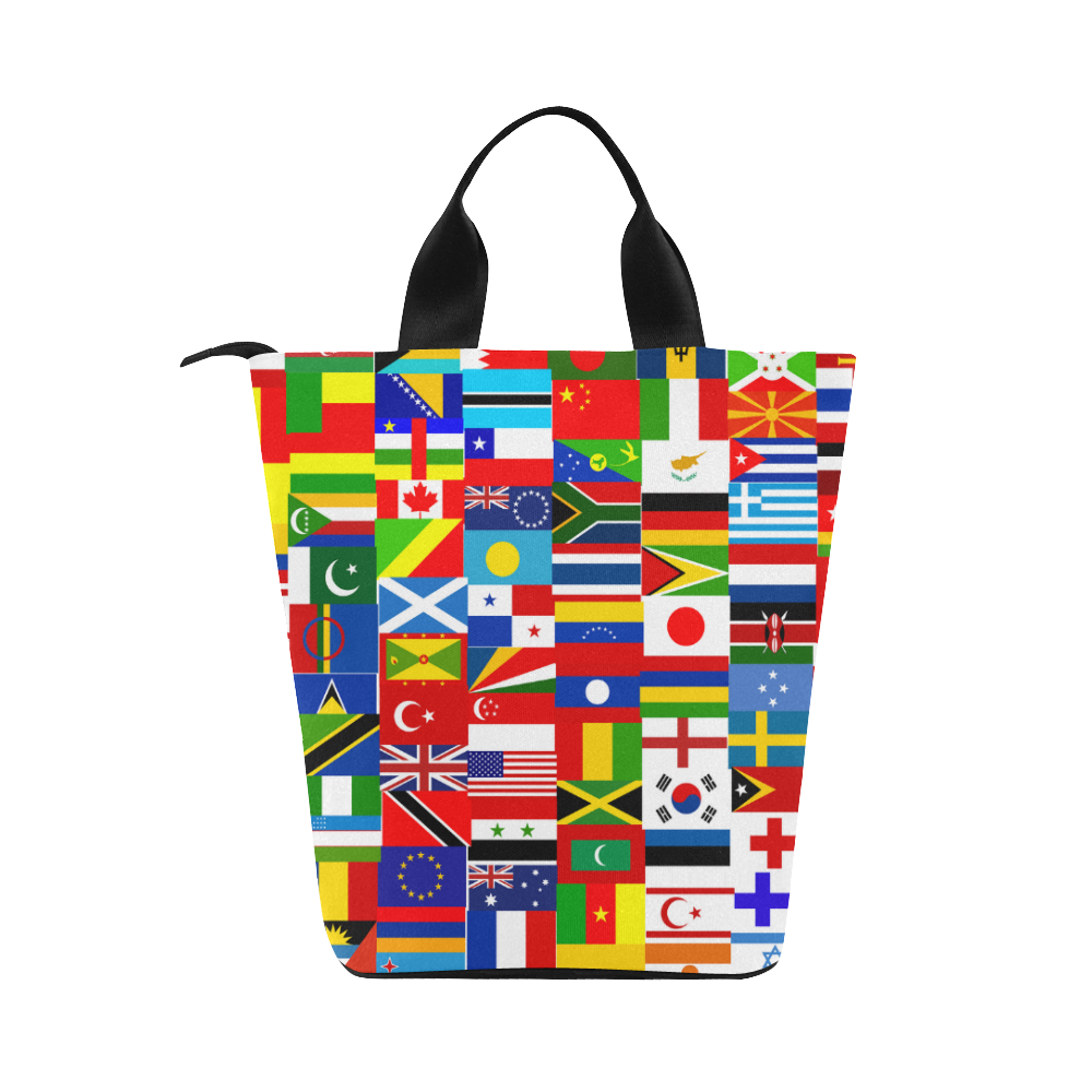 World Flag Montage Nylon Lunch Tote Bag (Model 1670)