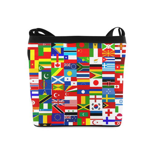 World Flag Montage Crossbody Bags (Model 1613)