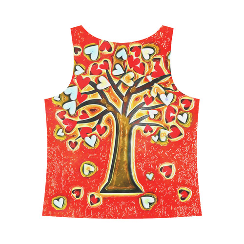 Watercolor Love Tree All Over Print Tank Top for Women (Model T43)