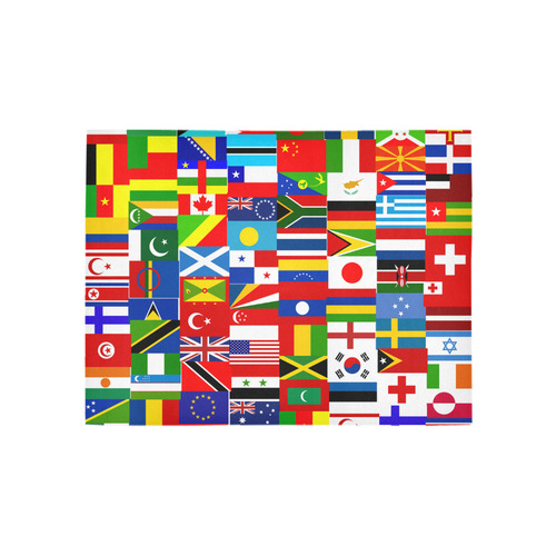 World Flag Montage Area Rug 5'3''x4'