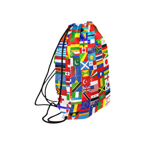 World Flag Montage Large Drawstring Bag Model 1604 (Twin Sides)  16.5"(W) * 19.3"(H)