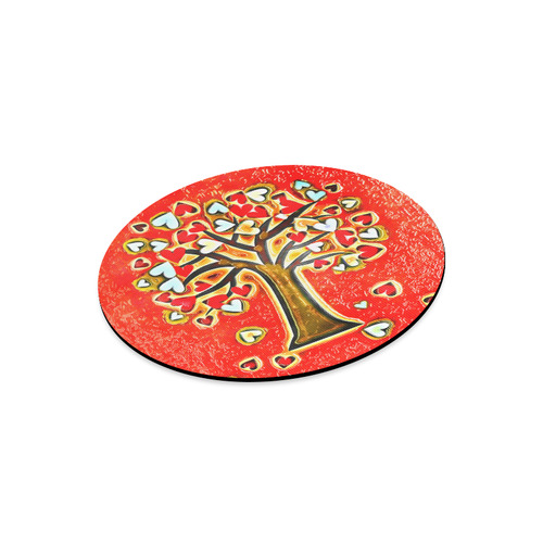 Watercolor Love Tree Round Mousepad