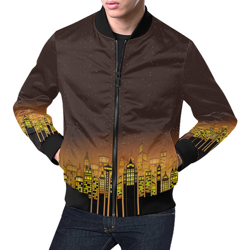 Night In The City All Over Print Bomber Jacket for Men (Model H19)