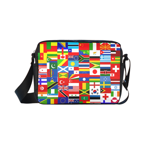 World Flag Montage Classic Cross-body Nylon Bags (Model 1632)