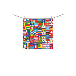 World Flag Montage Square Towel 13“x13”
