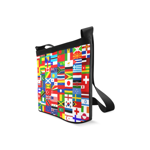 World Flag Montage Crossbody Bags (Model 1613)