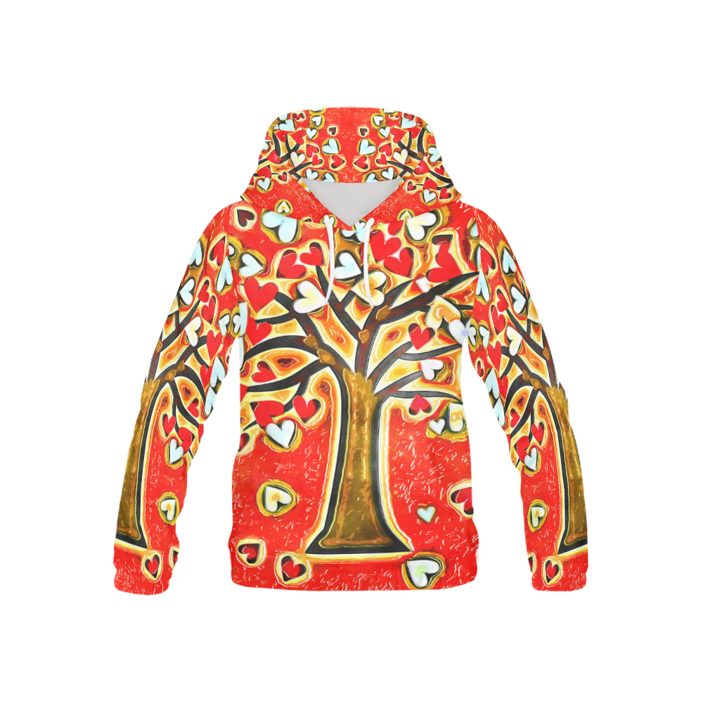 Watercolor Love Tree All Over Print Hoodie for Kid (USA Size) (Model H13)