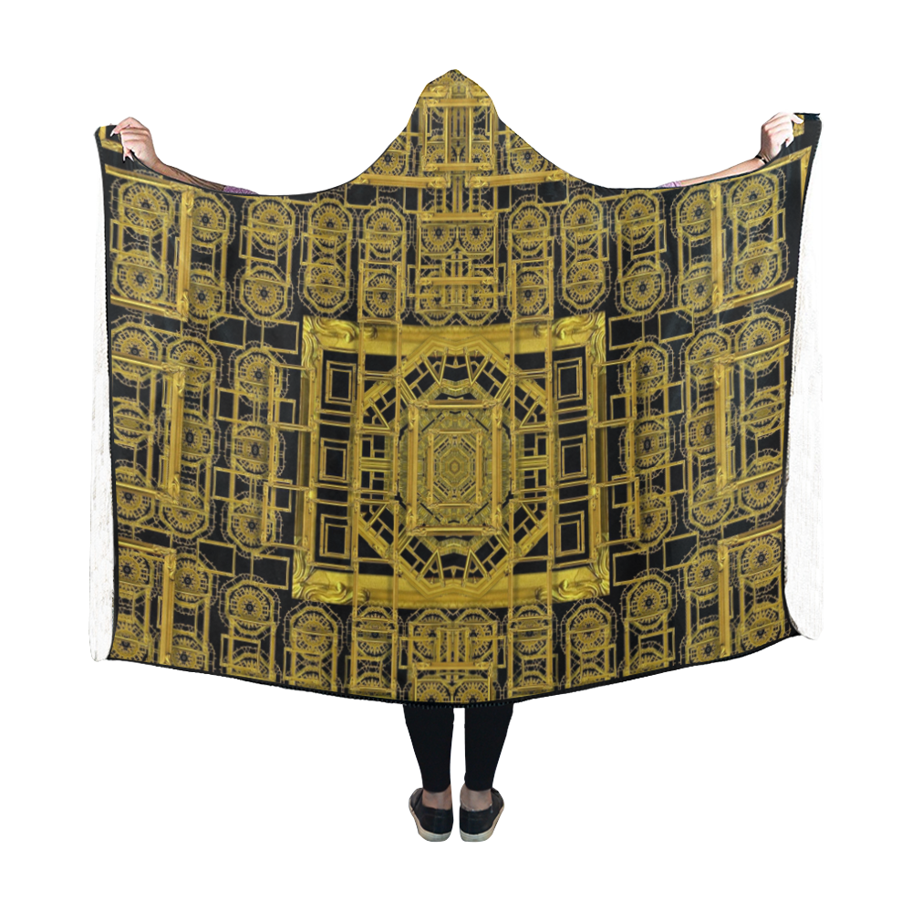 Beautiful stars would be in gold frames Hooded Blanket 60''x50''