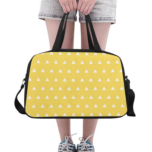 Travel Bag with yellow and white triangles Fitness Handbag (Model 1671)