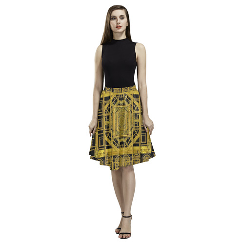 Beautiful stars would be in gold frames Melete Pleated Midi Skirt (Model D15)