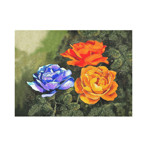 Red Blue Orange flowers Placemat 14’’ x 19’’ (Set of 4)