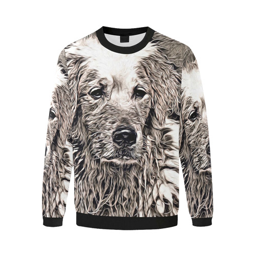 Rustic Style - Dog by JamColors Men's Oversized Fleece Crew Sweatshirt (Model H18)
