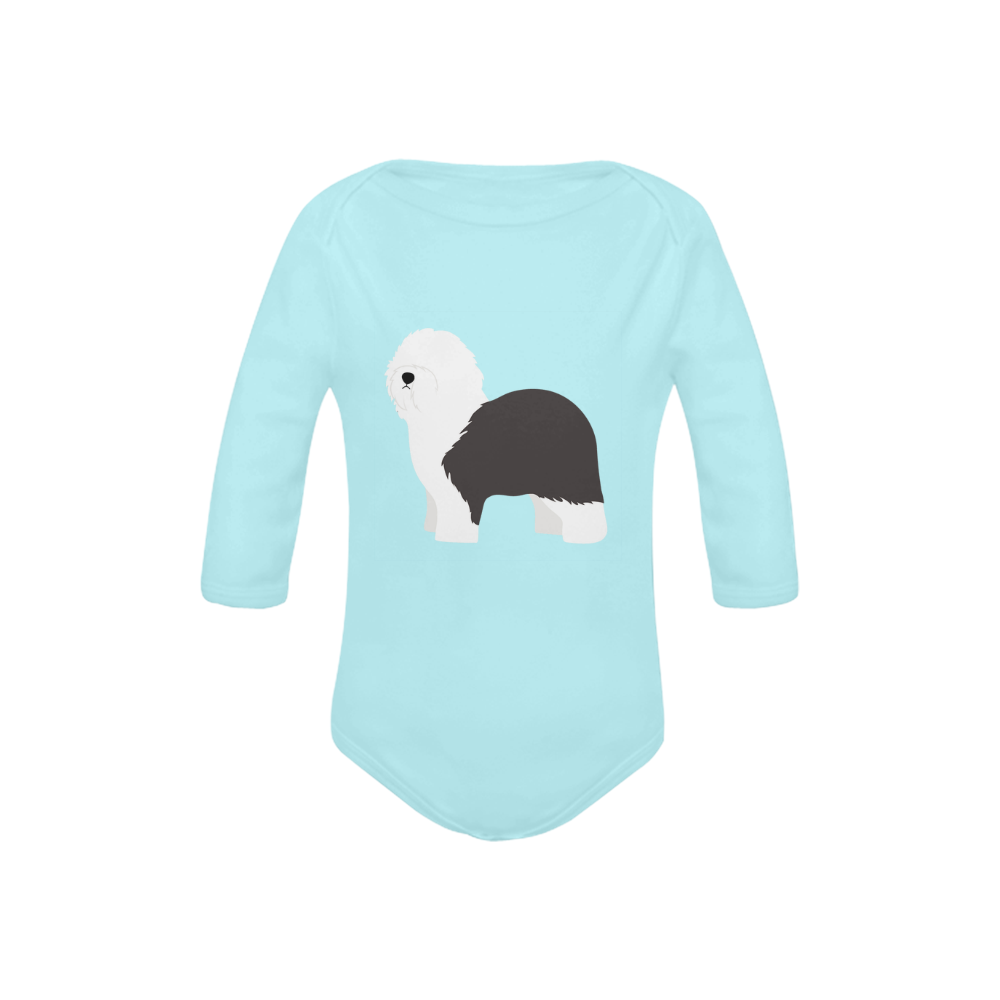 Front and Back oes Baby Powder Organic Long Sleeve One Piece (Model T27)