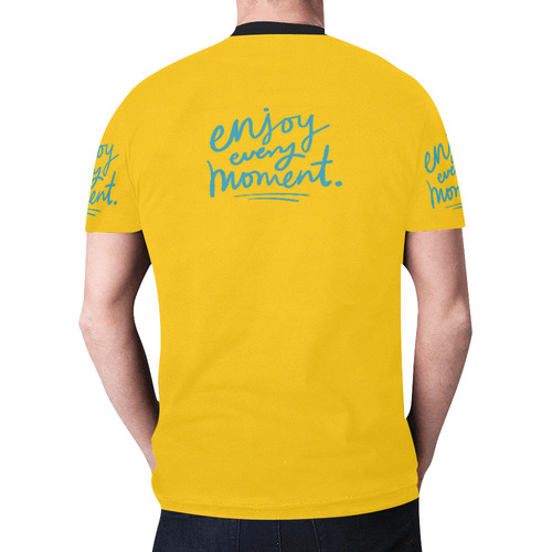 Mens T-shirt Yellow Enjoy Every Moment New All Over Print T-shirt for Men (Model T45)