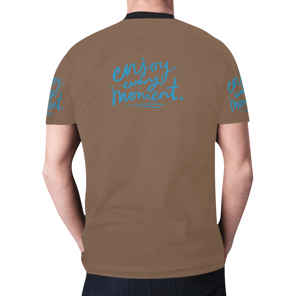 Mens T-shirt Brown Enjoy Every Moment New All Over Print T-shirt for Men (Model T45)