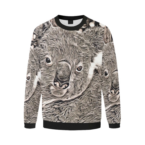 Rustic Style - Koala by JamColors Men's Oversized Fleece Crew Sweatshirt (Model H18)