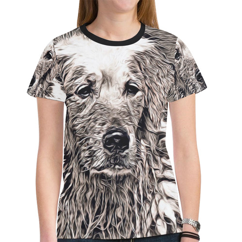 Rustic Style - Dog by JamColors New All Over Print T-shirt for Women (Model T45)
