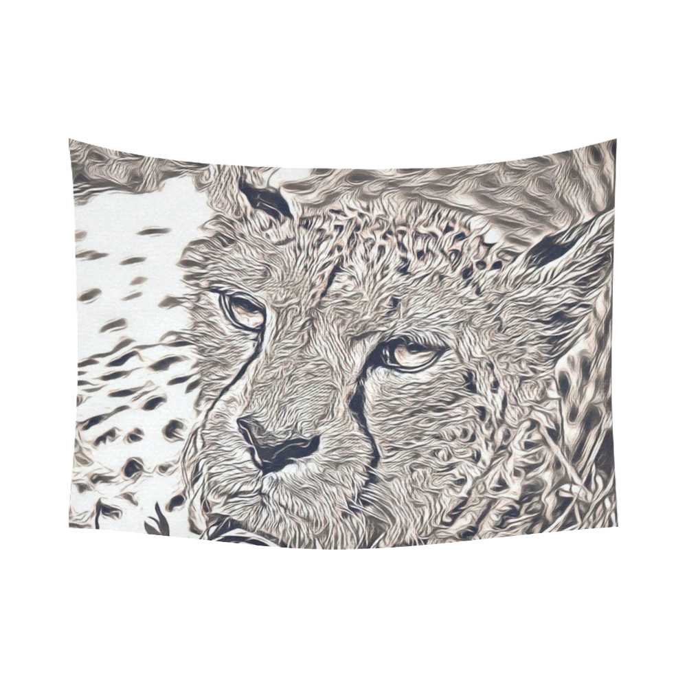 Rustic Style - Cheetah by JamColors Cotton Linen Wall Tapestry 80"x 60"