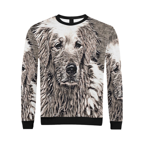 Rustic Style - Dog by JamColors All Over Print Crewneck Sweatshirt for Men (Model H18)