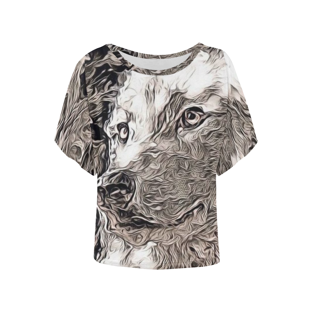 Rustic Style - Wolf by JamColors Women's Batwing-Sleeved Blouse T shirt (Model T44)