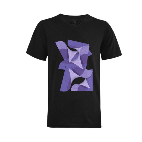 Ultra Violet Abstract Men's V-Neck T-shirt  Big Size(USA Size) (Model T10)