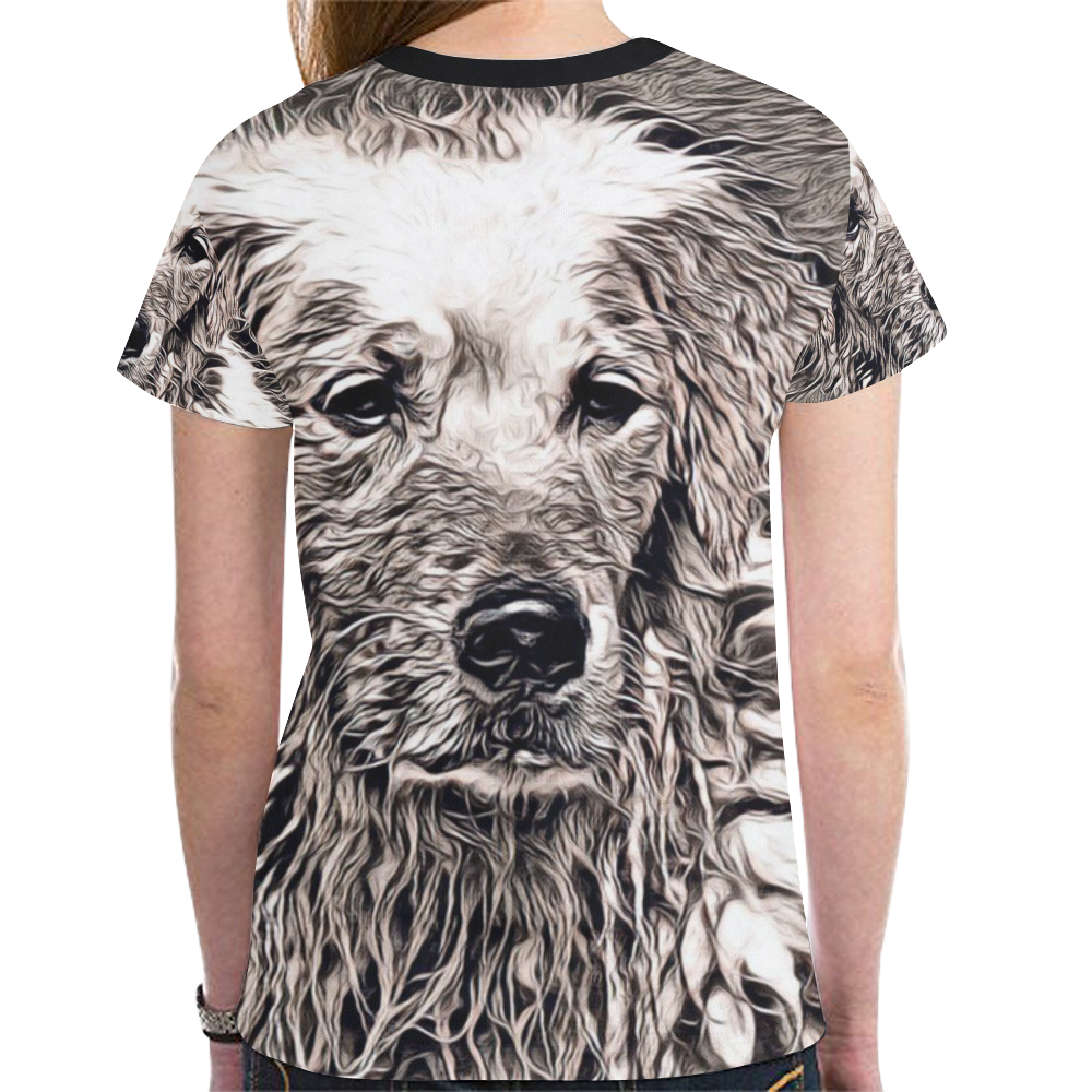 Rustic Style - Dog by JamColors New All Over Print T-shirt for Women (Model T45)