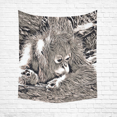 Rustic Style - Orang Baby by JamColors Cotton Linen Wall Tapestry 51"x 60"