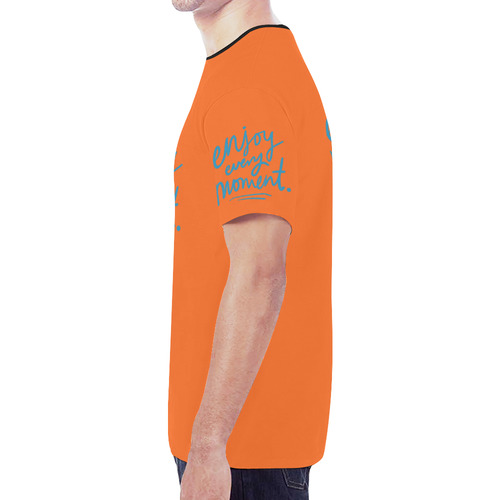 Mens T-shirt Orange Enjoy Every Moment New All Over Print T-shirt for Men (Model T45)