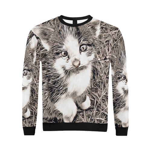 Rustic Style - Kitten A by JamColors All Over Print Crewneck Sweatshirt for Men (Model H18)