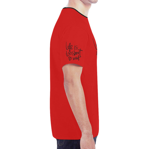 Mens T-shirt Red Life is too short to wait New All Over Print T-shirt for Men (Model T45)