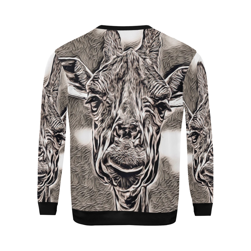 Rustic Style - Giraffe by JamColors All Over Print Crewneck Sweatshirt for Men (Model H18)