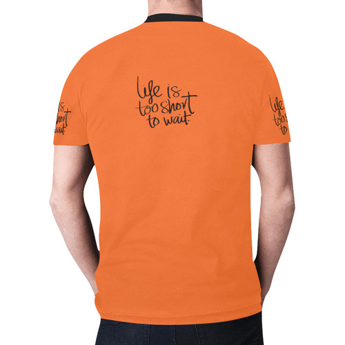 Mens T-shirt Orange Life is too short to wait New All Over Print T-shirt for Men (Model T45)
