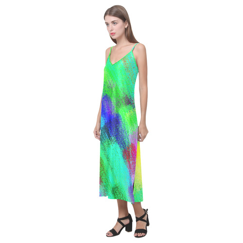 Colors and joy 3 by FeelGood V-Neck Open Fork Long Dress(Model D18)
