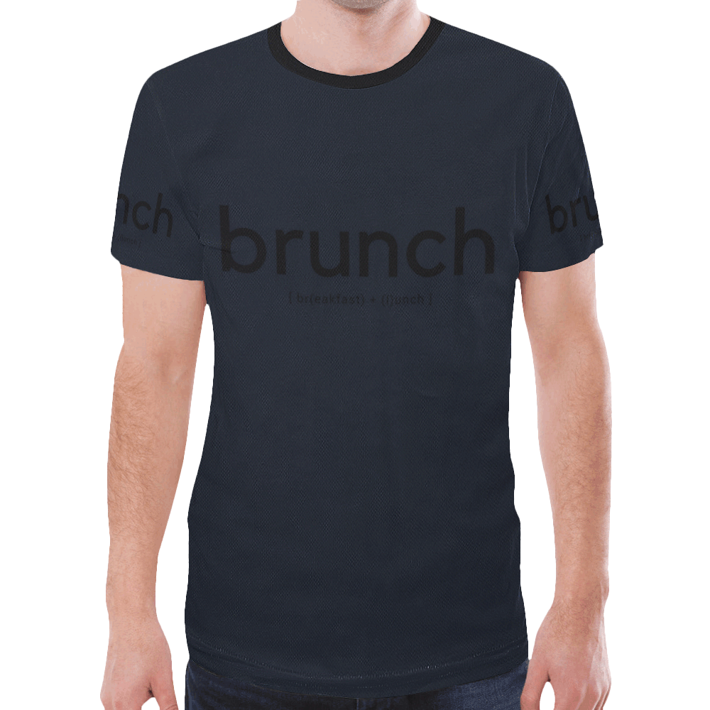 Mens T-Shirt Black Brunch New All Over Print T-shirt for Men (Model T45)