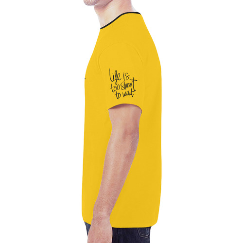Mens T-shirt Yellow Life is too short to wait New All Over Print T-shirt for Men (Model T45)