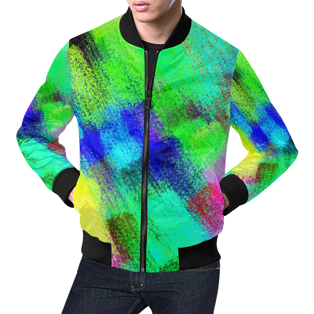 Colors and joy 3 by FeelGood All Over Print Bomber Jacket for Men (Model H19)