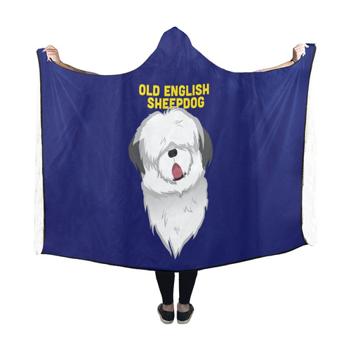 Old_English_Sheepdog edit Hooded Blanket 60''x50''
