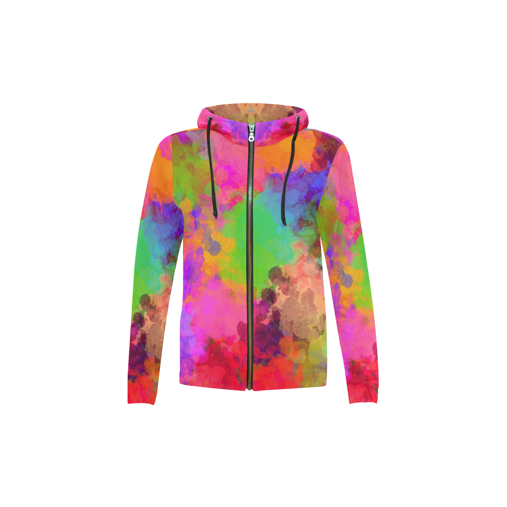 Colors and joy 4 by FeelGood All Over Print Full Zip Hoodie for Kid (Model H14)