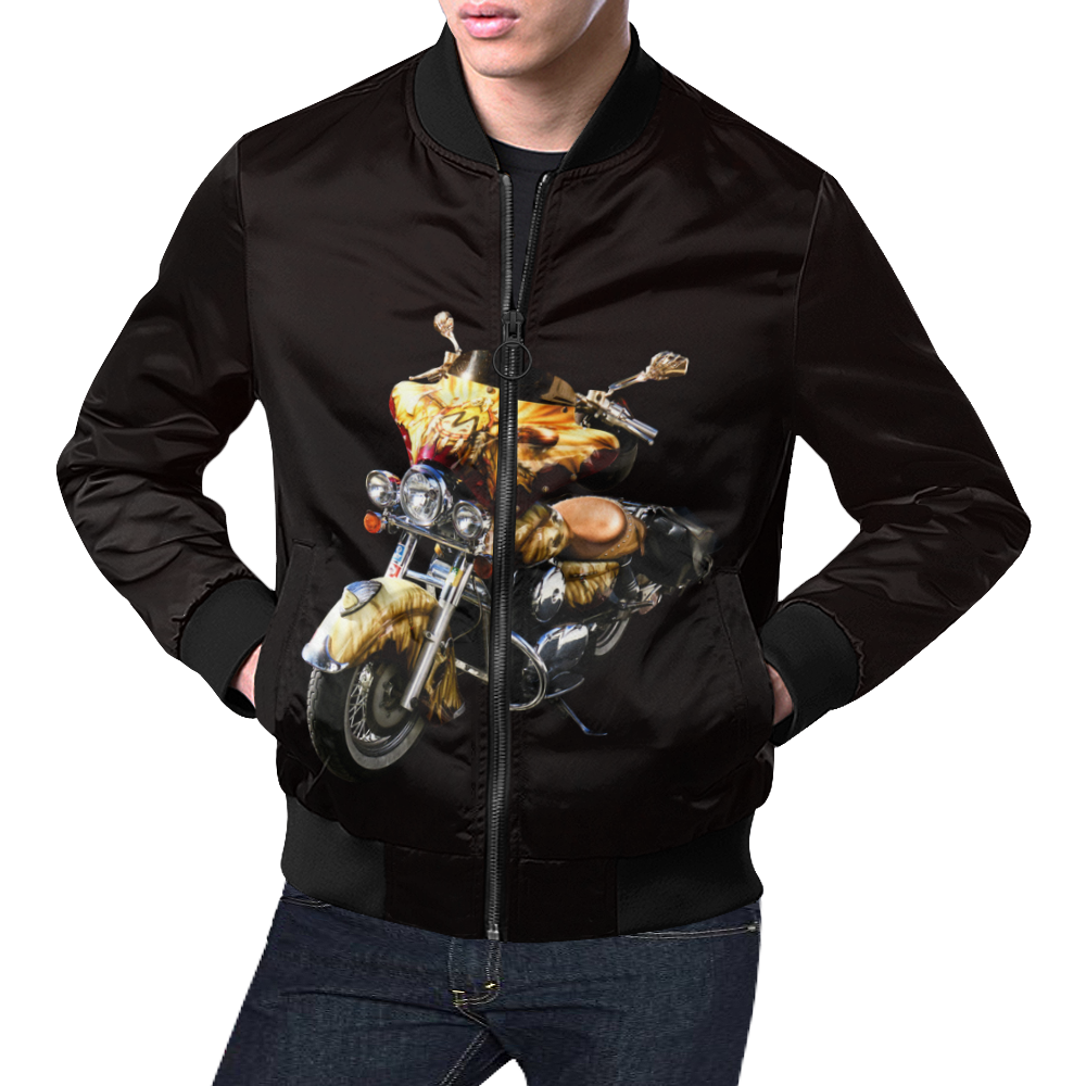 Fantastic Motorcycle All Over Print Bomber Jacket for Men (Model H19)