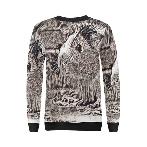Rustic Style -Guinea Pig by JamColors All Over Print Crewneck Sweatshirt for Women (Model H18)