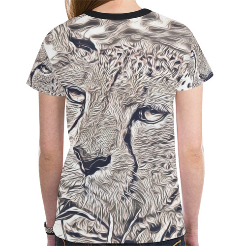 Rustic Style - Cheetah by JamColors New All Over Print T-shirt for Women (Model T45)