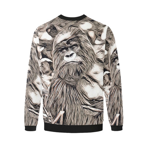 Rustic Style - Gorilla by JamColors Men's Oversized Fleece Crew Sweatshirt (Model H18)