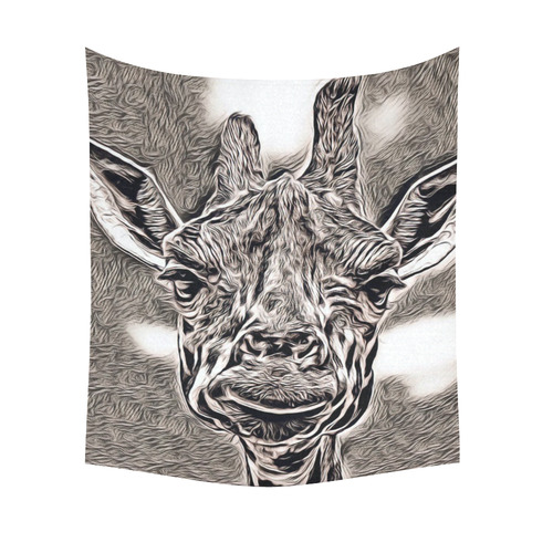 Rustic Style - Giraffe by JamColors Cotton Linen Wall Tapestry 51"x 60"