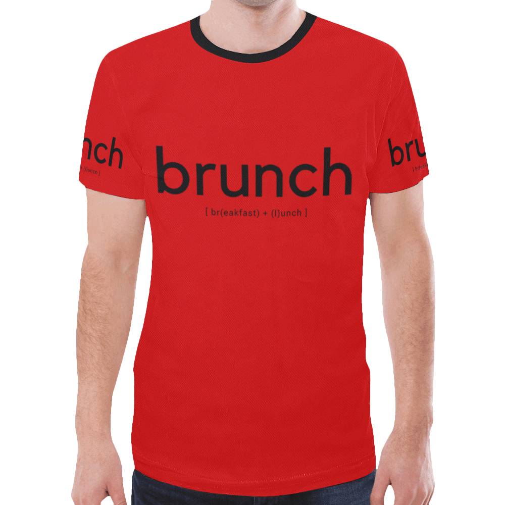 Mens T-Shirt Red Brunch New All Over Print T-shirt for Men (Model T45)