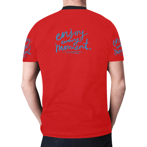 Mens T-shirt Red Enjoy Every Moment New All Over Print T-shirt for Men (Model T45)
